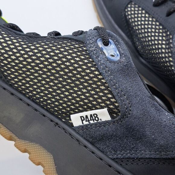 P448 Women’s Skate Sneaker Black Leather Low-Top Italian Made Casual Luxury - Picture 10 of 11